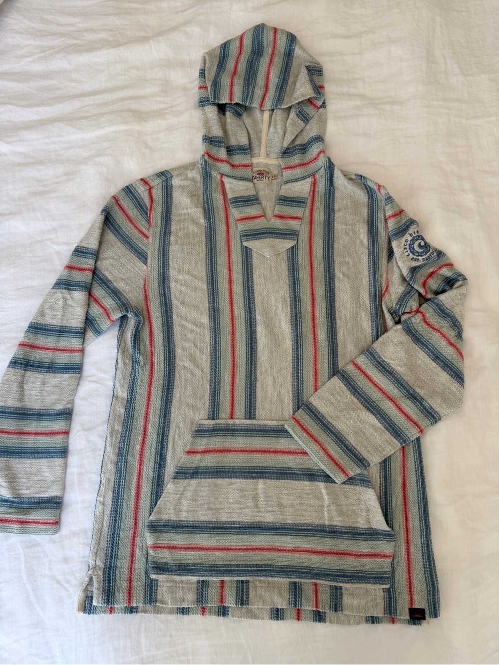 Faherty x Cisco Brewers Striped Baja Hoodie Small